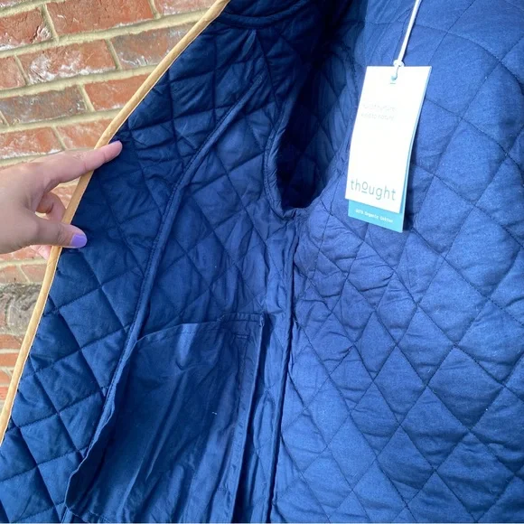 BNWT Thought Size 8 100% Organic Cotton Floral Paisley Print Open Jacket Trim - Picture 13 of 15